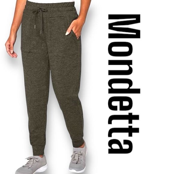 Mondetta Women's Brushed Jogger Pant with Pockets Olive Size Large - Picture 1 of 9